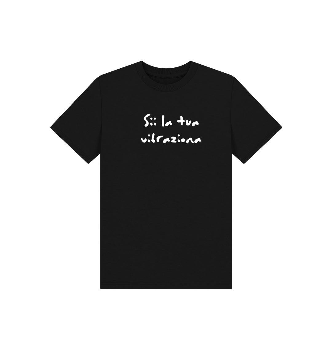 Black Printed Kids T-Shirt Front