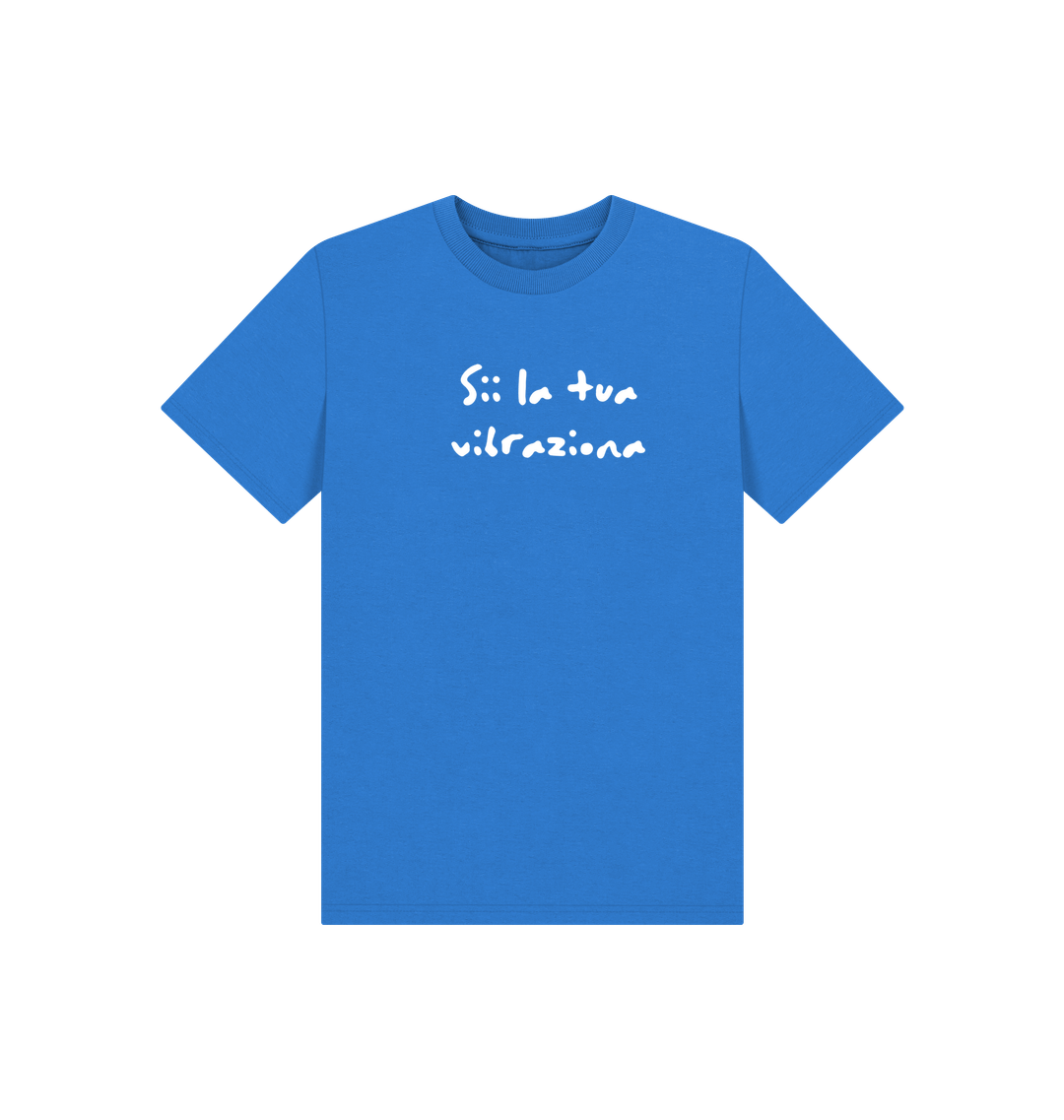 Bright Blue Printed Kids T-Shirt Front