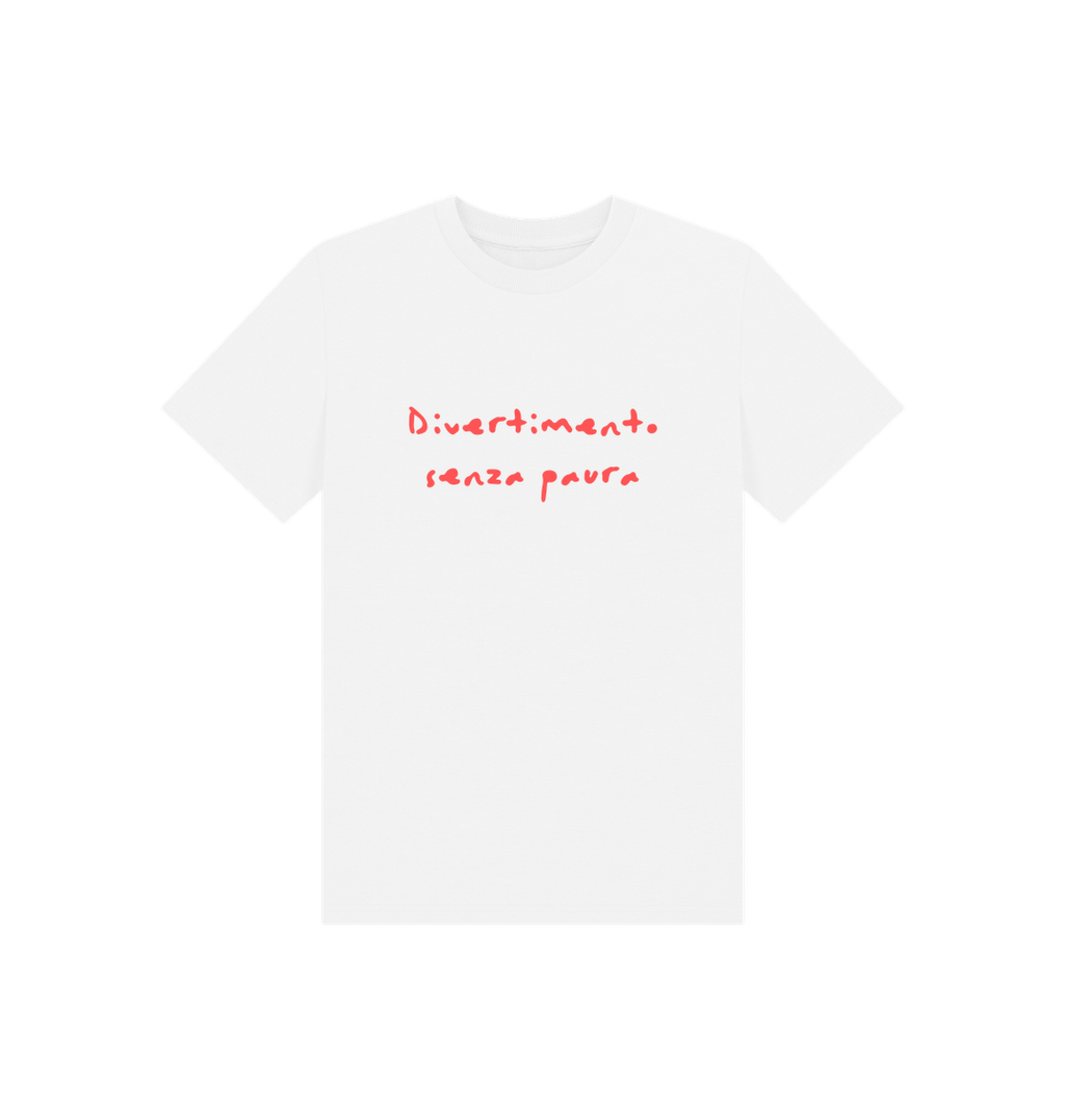 White Printed Kids T-Shirt Front