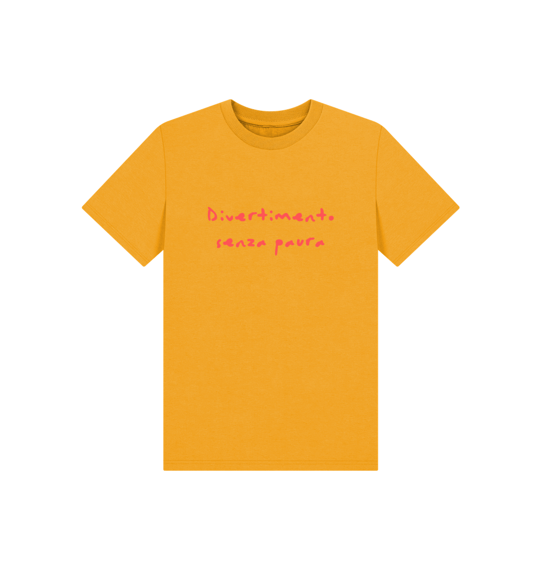 Mustard Printed Kids T-Shirt Front