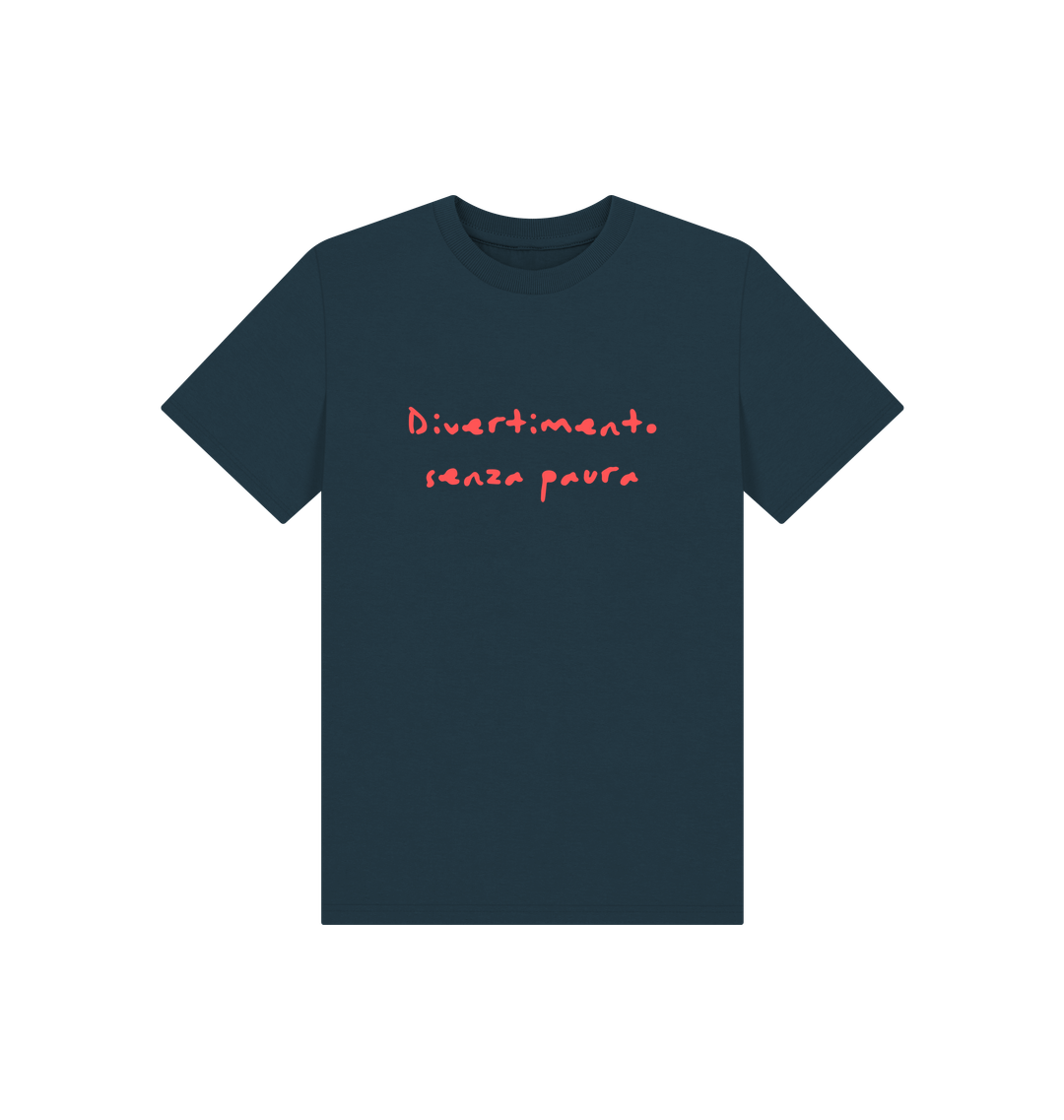 Denim Blue Printed Kids T-Shirt Front