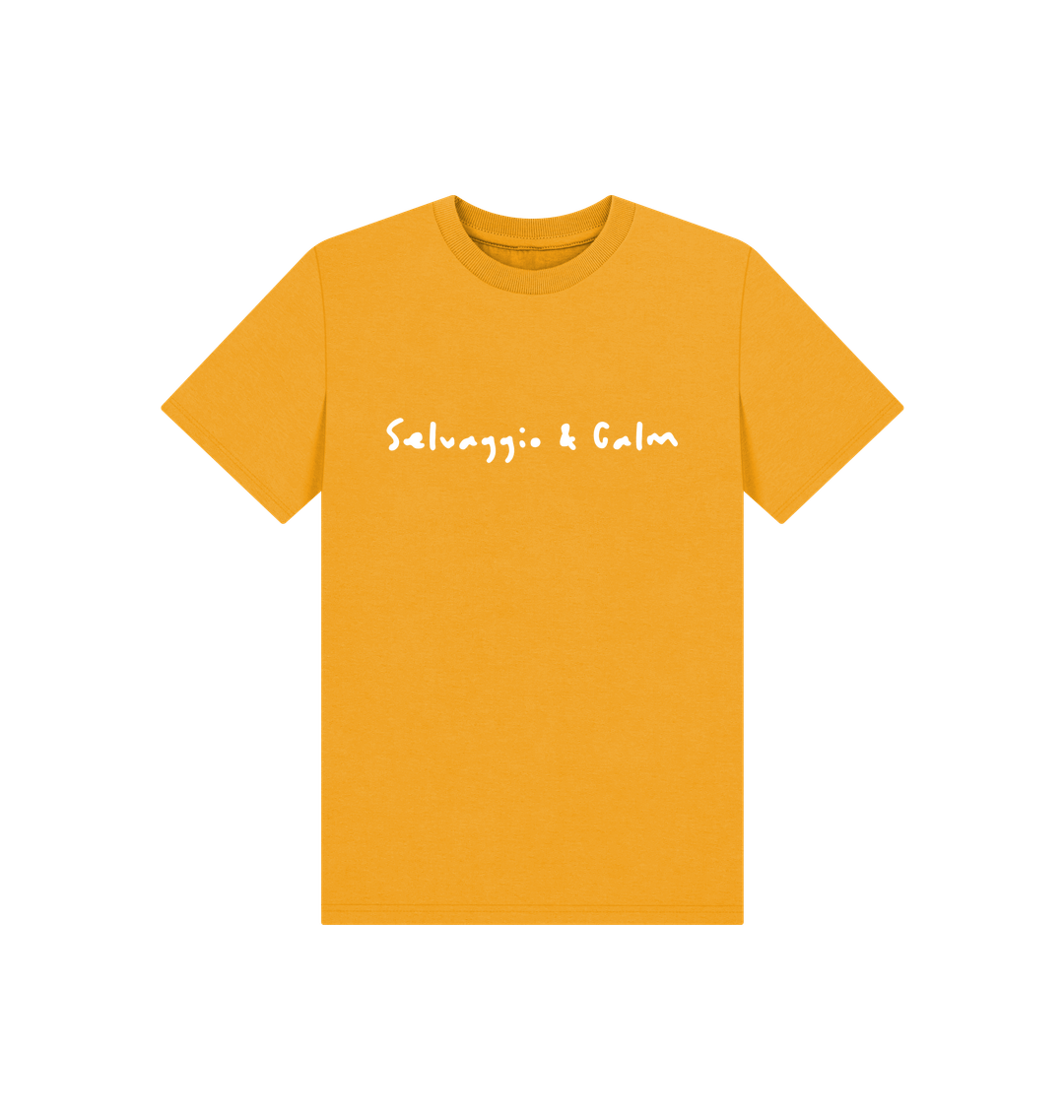 Mustard Printed Kids T-Shirt Front