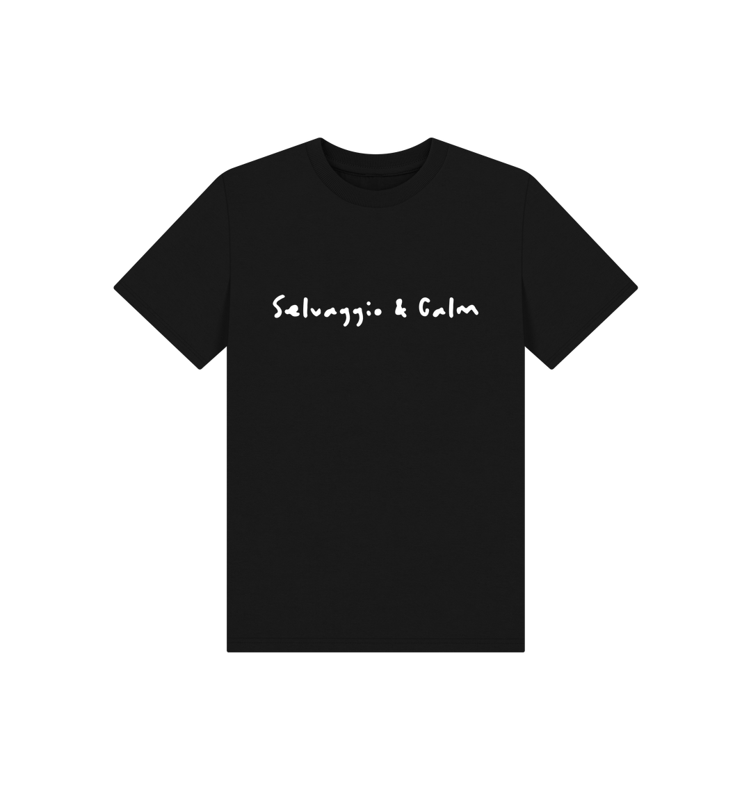 Black Printed Kids T-Shirt Front