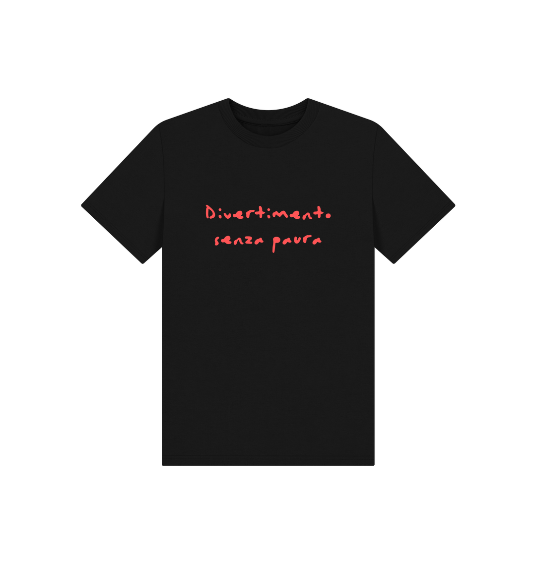 Black Printed Kids T-Shirt Front