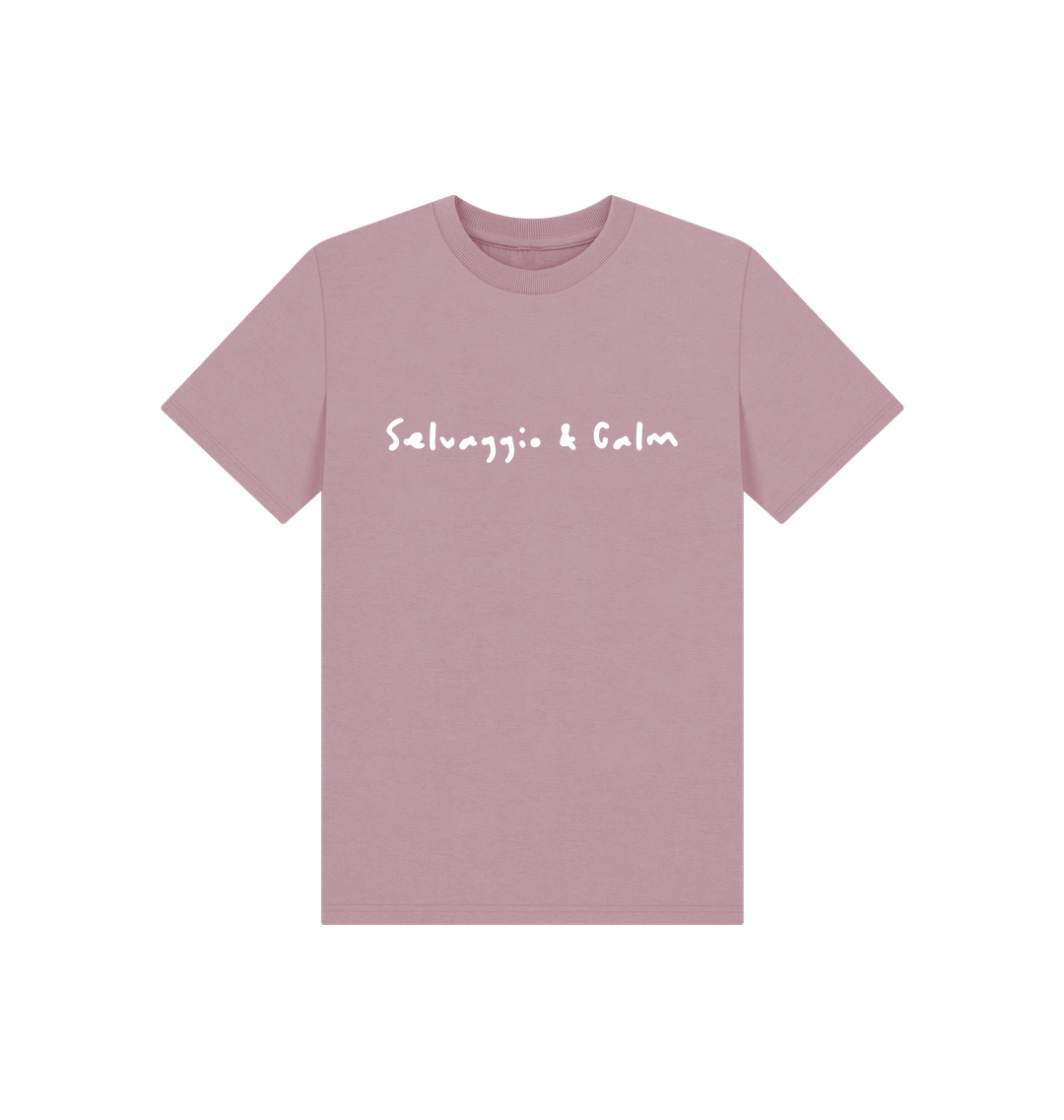 Mauve Printed Kids T-Shirt Front